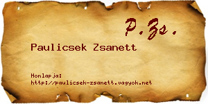 Paulicsek Zsanett névjegykártya