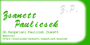 zsanett paulicsek business card